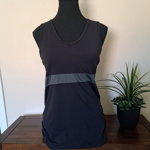Tuff Athletics Active Top Womens Medium Black Grey Workout Tank Sleeveless - Picture 9 of 15